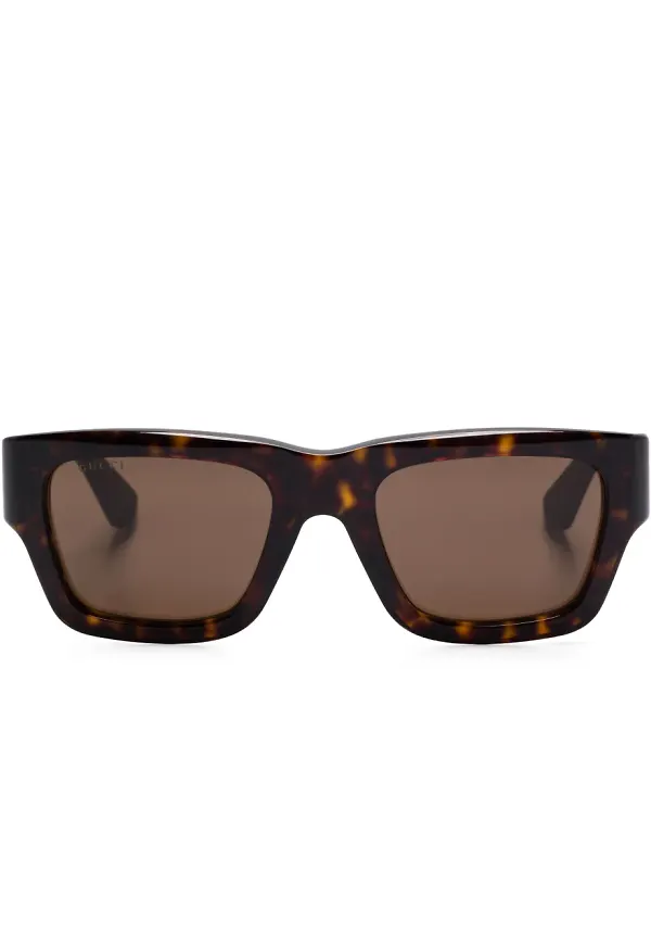 Gucci Eyewear rektangulära solglasögon - Brun