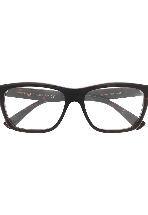 Gucci Eyewear rektangulära glasögon - Brun