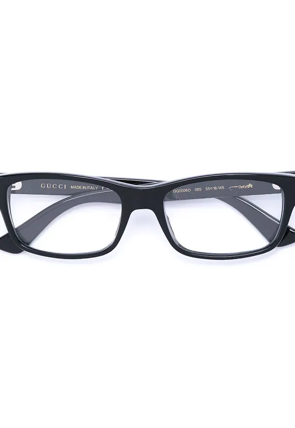 Gucci Eyewear rektangulära glasögon med tjock kant - Svart