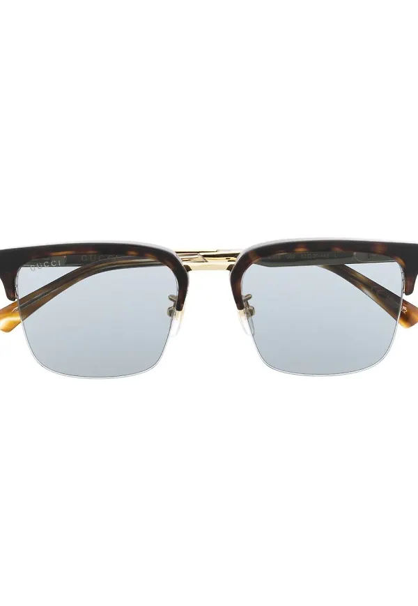 Gucci Eyewear rektangulära solglasögon - Brun
