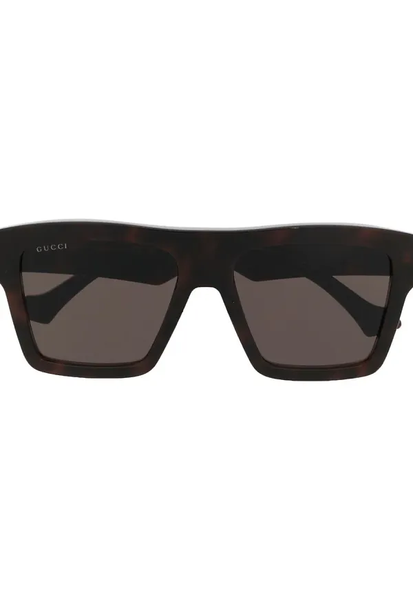 Gucci Eyewear rektangulära solglasögon - Brun