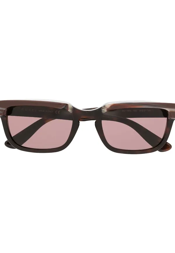 Gucci Eyewear rektangulära solglasögon - Brun
