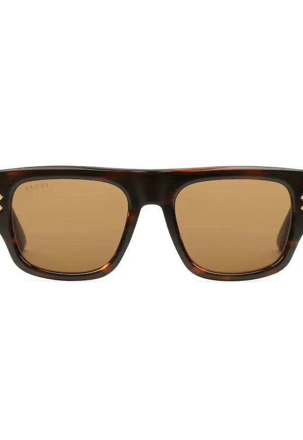 Gucci Eyewear rektangulära solglasögon - Brun