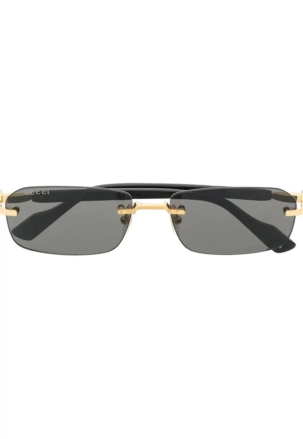 Gucci Eyewear rimless rectangle-frame sunglasses - Svart