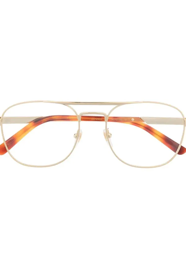 Gucci Eyewear runda glasögon - Guldfärgad