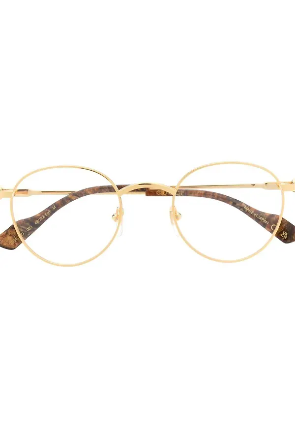 Gucci Eyewear runda glasögon - Guldfärgad