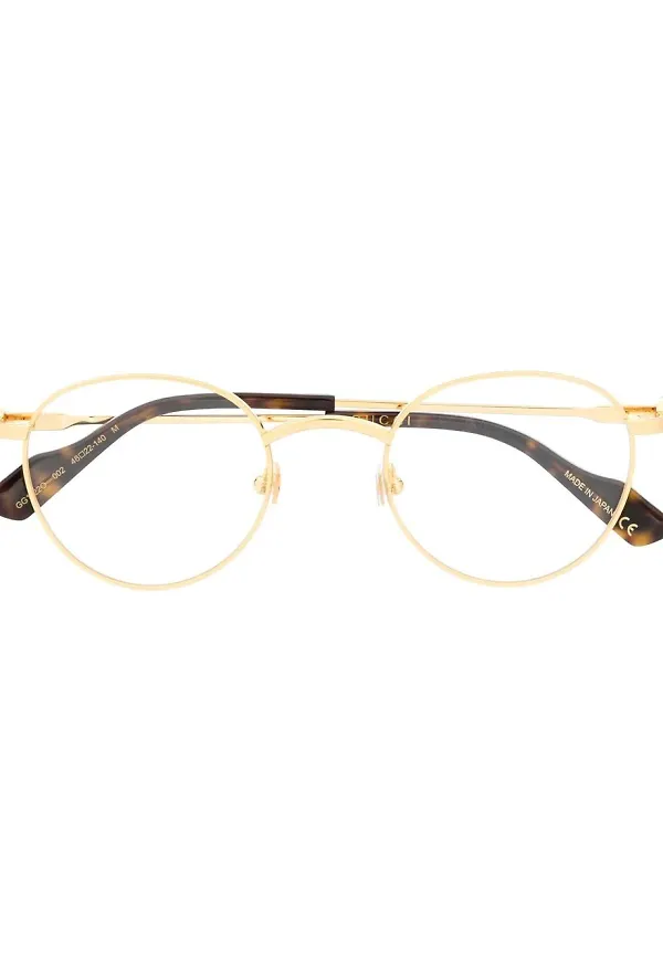 Gucci Eyewear runda glasögon - Guldfärgad