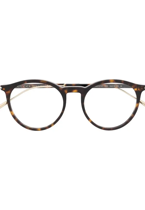 Gucci Eyewear runda glasögon med sköldpaddseffekt - Brun