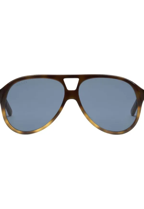 Gucci Eyewear runda solglasögon - Brun