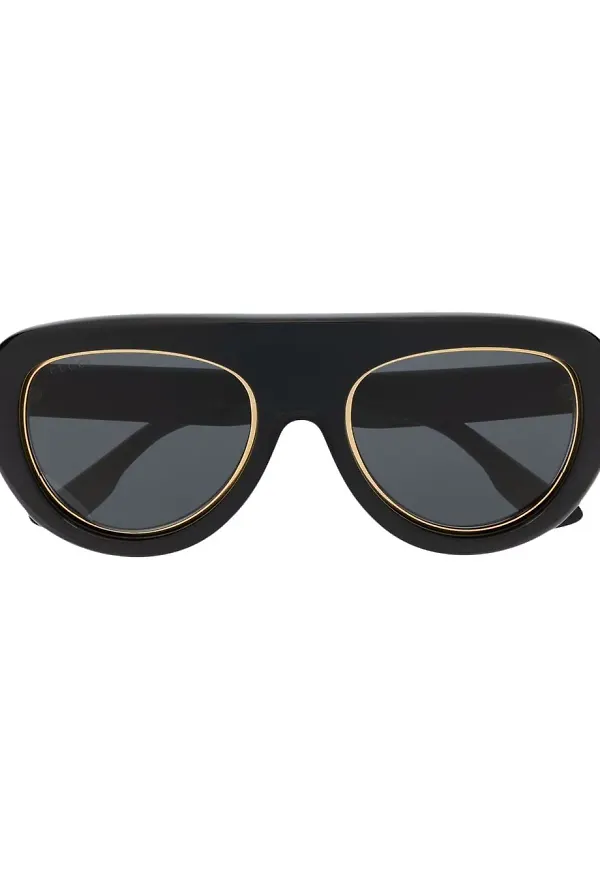 Gucci Eyewear runda solglasögon - Svart