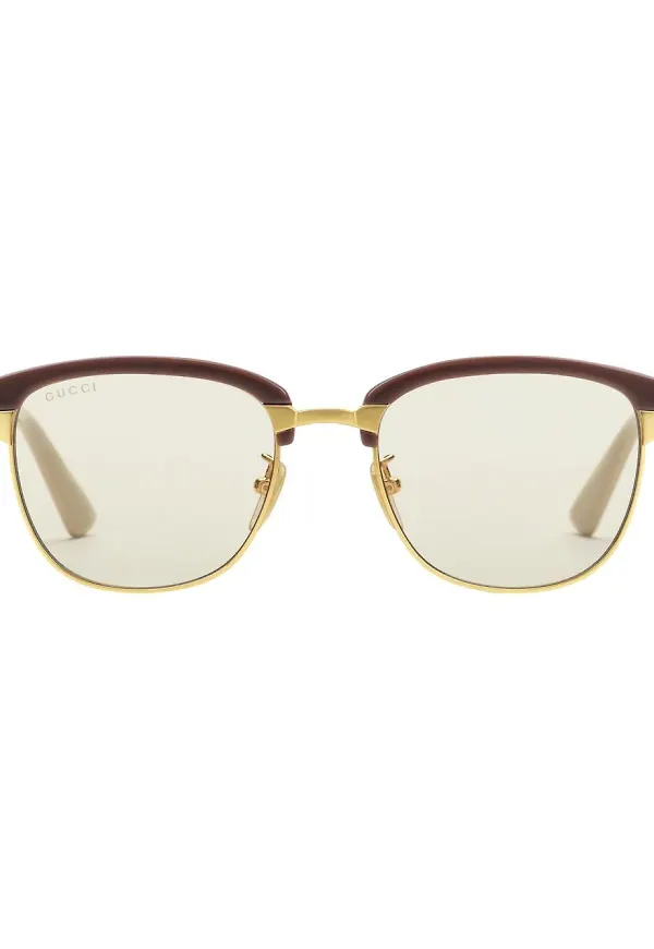 Gucci Eyewear runda solglasögon med utbytbara bågar - Guldfärgad