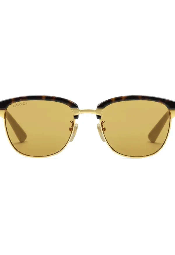 Gucci Eyewear runda solglasögon med utbytbara bågar - Guldfärgad