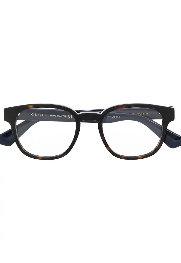 Gucci Eyewear sköldpaddsmönstrade runda glasögon - Brun