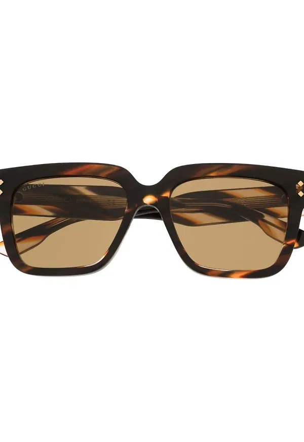 Gucci Eyewear sköldpaddsfärgade fyrkantiga solglasögon - Brun