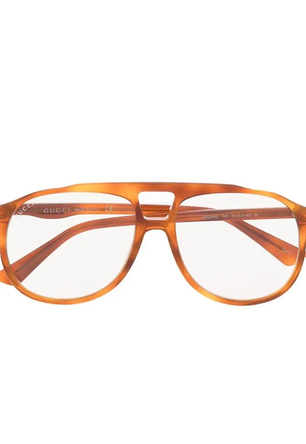 Gucci Eyewear sköldpaddsfärgade pilotglasögon - Neutral