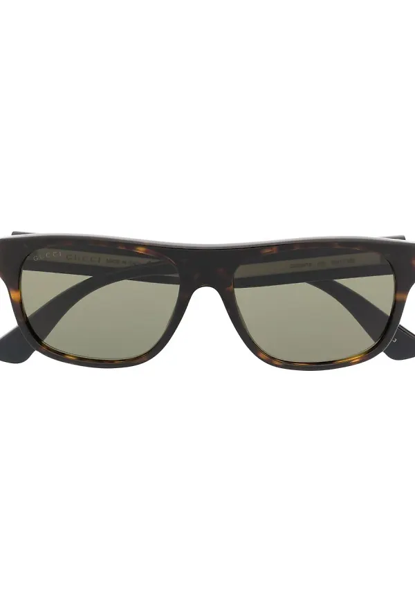 Gucci Eyewear sköldpaddsmönstrade fyrkantiga solglasögon - Brun