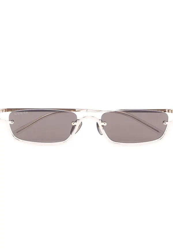 Gucci Eyewear smala rektangulära solglasögon - Guldfärgad