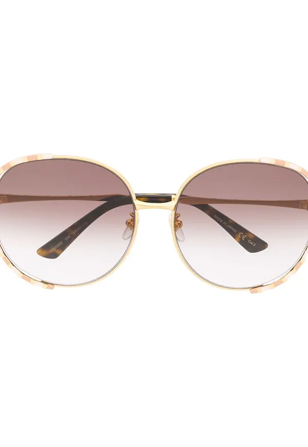 Gucci Eyewear solglasögon med randdetalj - Guldfärgad