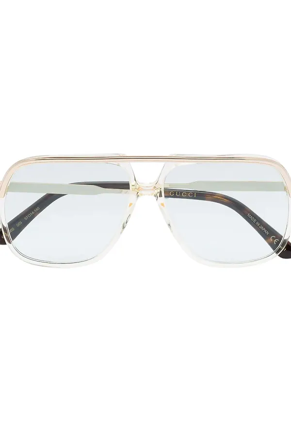 Gucci Eyewear solglasögon med randdetalj - Guldfärgad