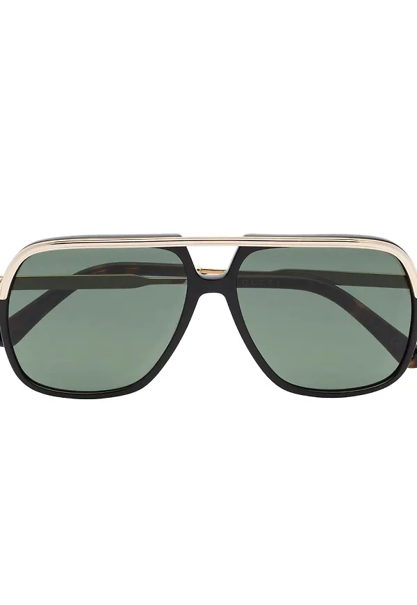 Gucci Eyewear solglasögon med randdetalj - Svart