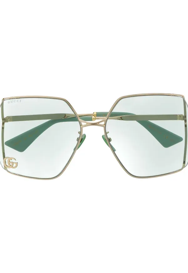 Gucci Eyewear solglasögon med stora bågar - Grön