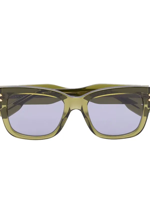 Gucci Eyewear solglasögon med transparenta bågar - Grön