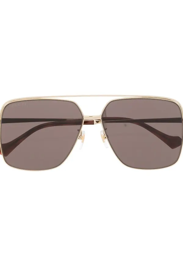 Gucci Eyewear tonade fyrkantiga solglasögon - Guldfärgad