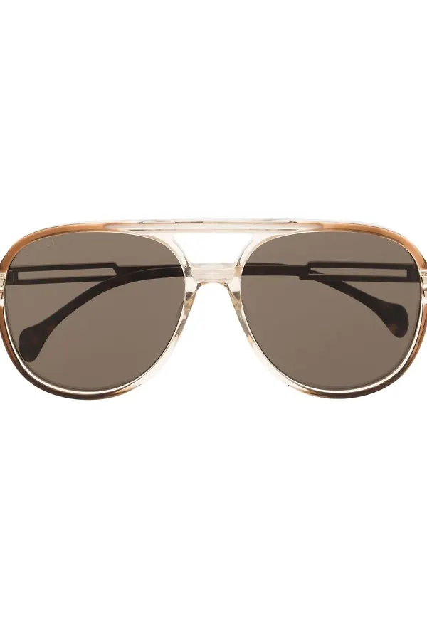 Gucci Eyewear tonade pilotsolglasögon - Brun