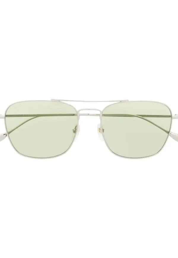 Gucci Eyewear tonade rektangulära solglasögon - Silverfärgad