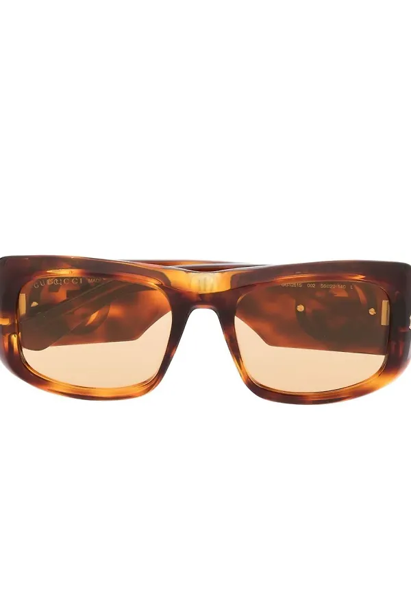 Gucci Eyewear tonade sköldpaddsfärgade solglasögon - Brun