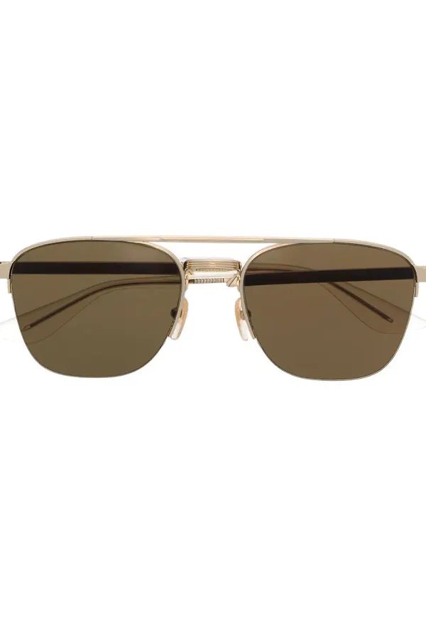 Gucci Eyewear tvåfärgade pilotsolglasögon - Brun