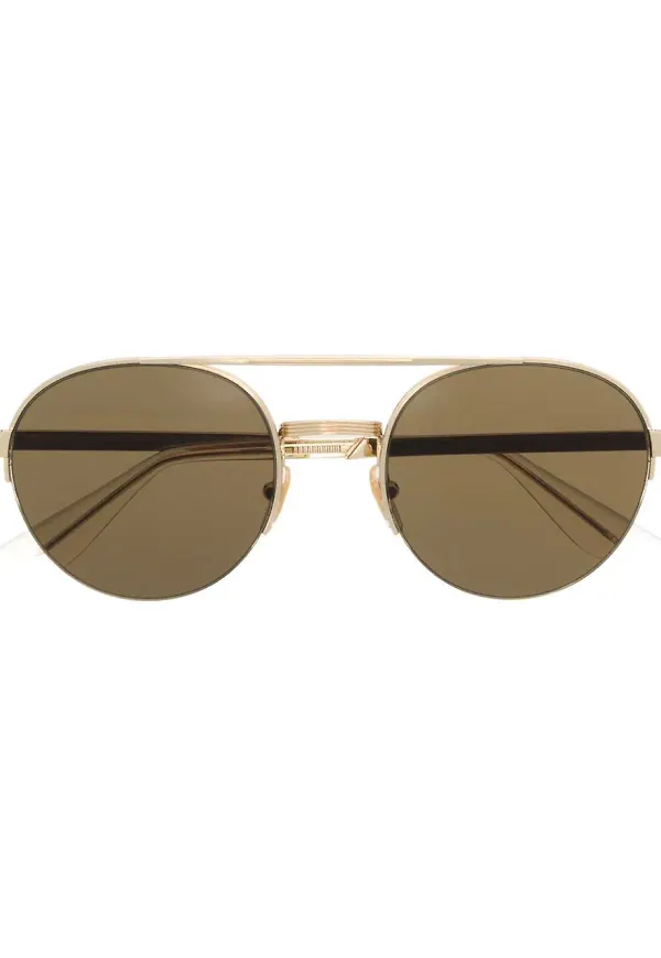Gucci Eyewear tvåfärgade pilotsolglasögon - Guldfärgad
