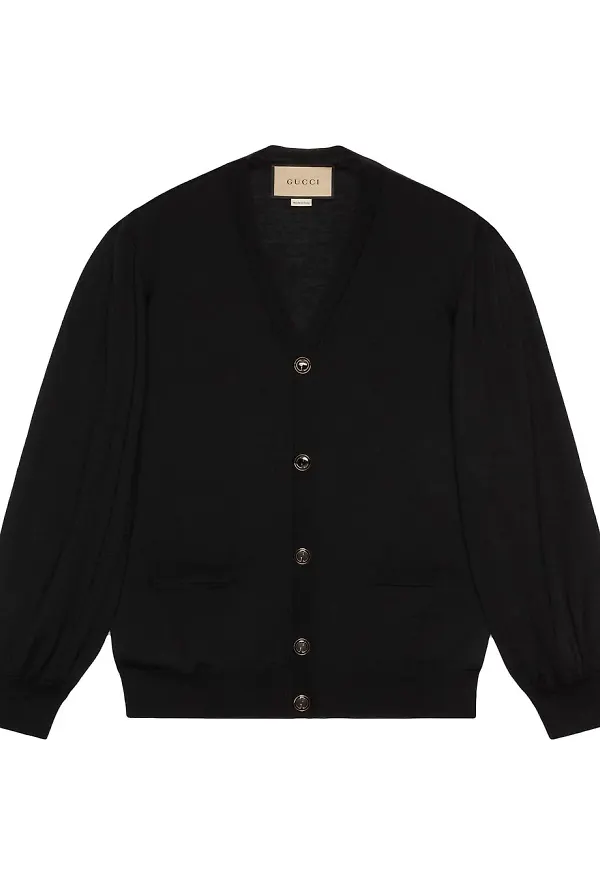 Gucci finstickad kofta - Svart