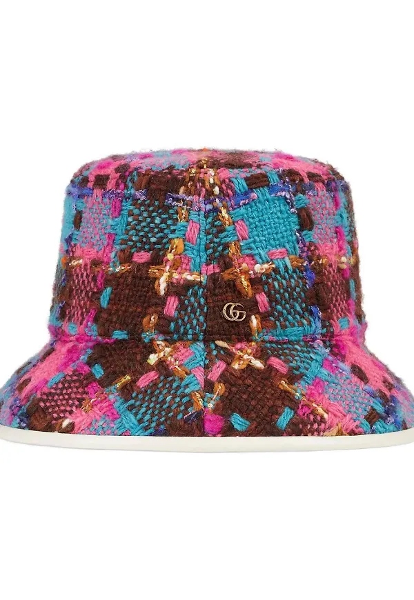 Gucci fiskehatt i tweed - Rosa