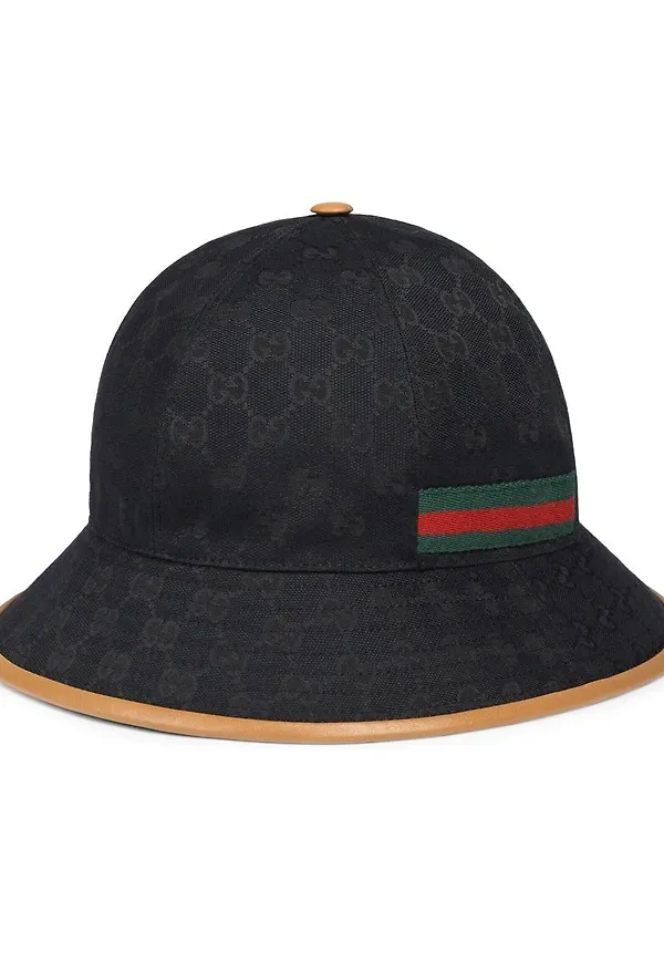 Gucci fiskehatt med monogram - Svart