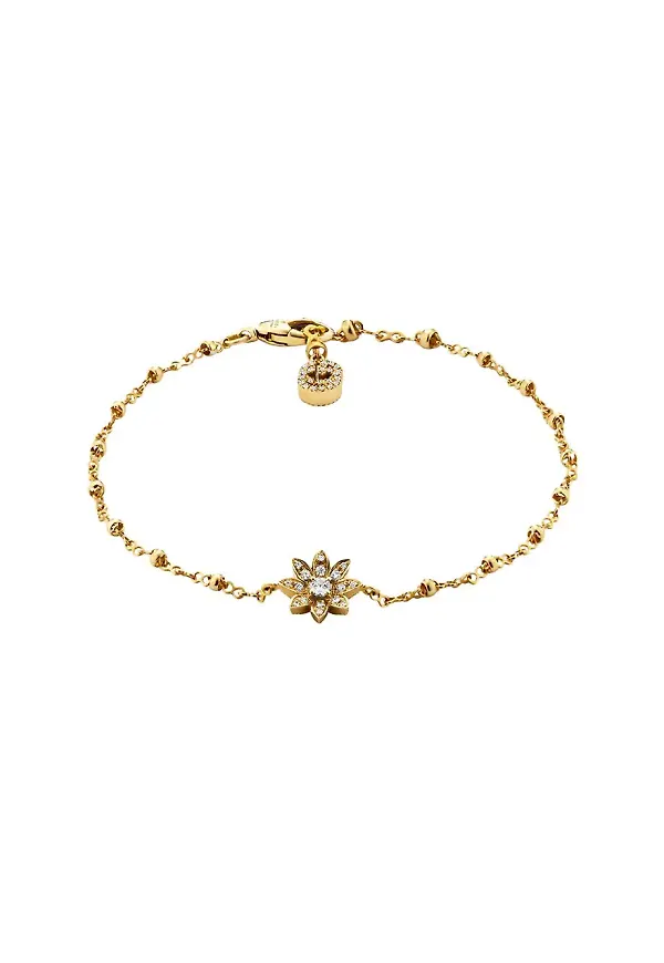 Gucci Flora diamantarmband i 18K gult guld - Guldfärgad