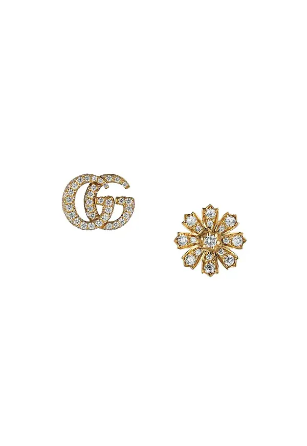 Gucci Flora diamantörhängen i 18 K gult guld - Guldfärgad