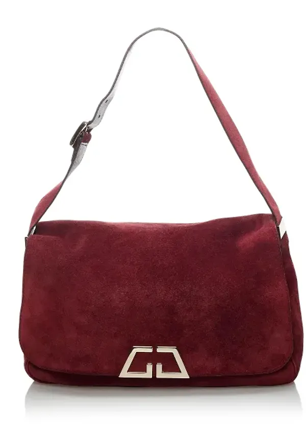 Gucci G Square Suede Shoulder Bag
