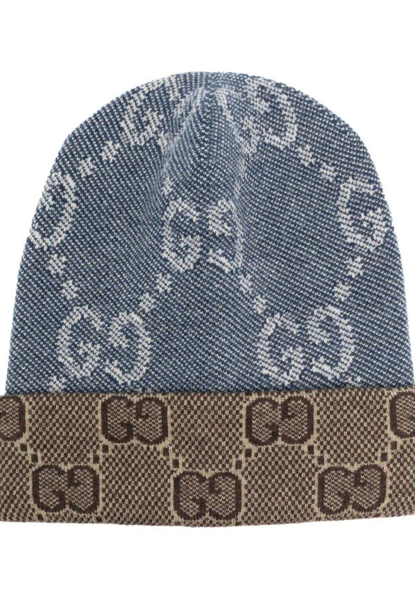 Gucci GG-jacquard wool beanie - Blå
