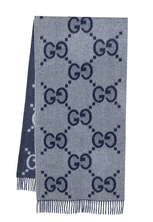 Gucci GG-logo cashmere scarf - Blå