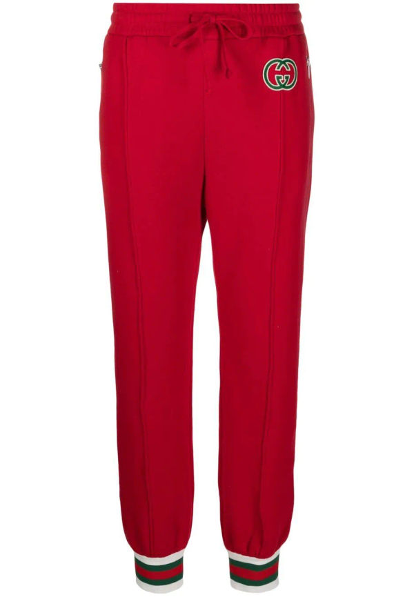 Gucci GG-Supreme trackpants med dragsko - Röd