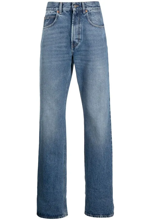 Gucci GG-trim straight-leg jeans - Blå