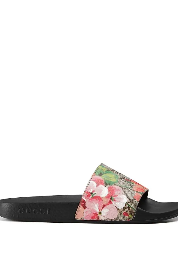 Gucci GG Blooms Supreme slide sandals - Svart