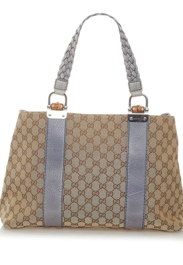 Gucci Gg Canvas Bamboo Libeccio Tote Bag