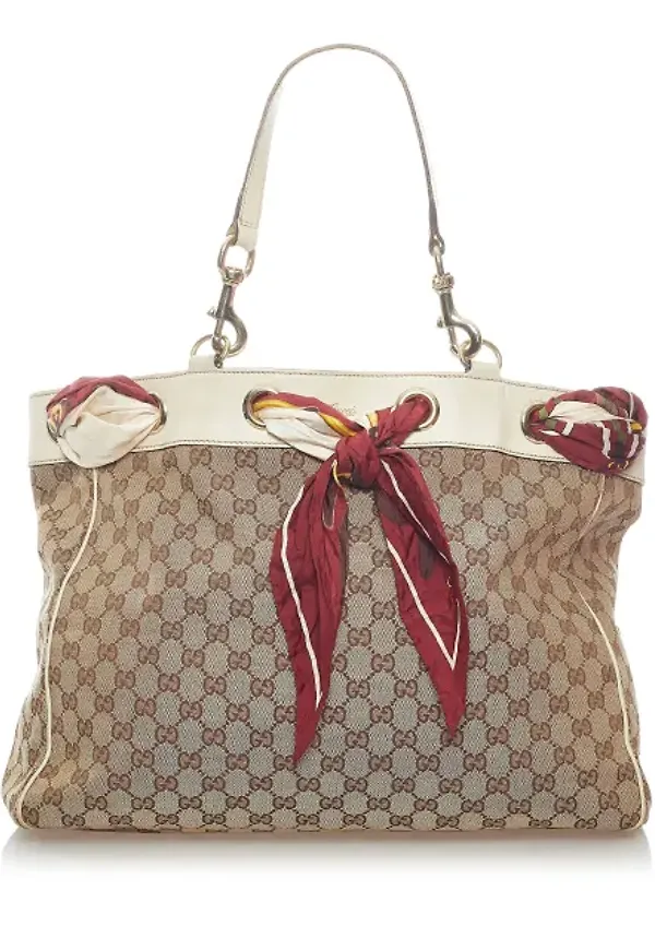 Gucci Gg Canvas Positano Scarf Tote Bag