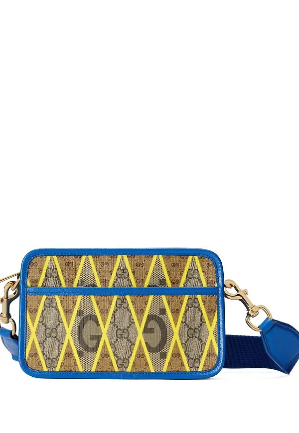 Gucci GG diamantmönstrad miniväska - Brun