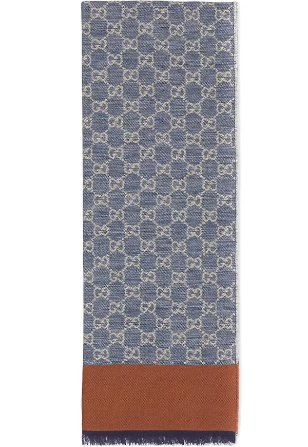 Gucci GG halsduk i jacquard - Blå