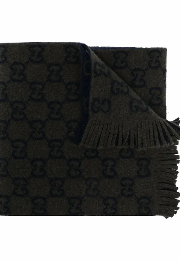 Gucci GG halsduk med fransar - Blå