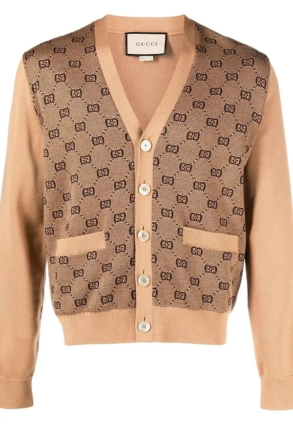 Gucci GG hjärtmönstrad kofta - Neutral
