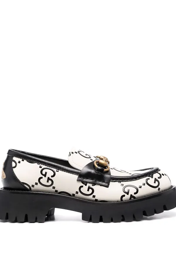 Gucci GG Horsebit grova loafers - Vit